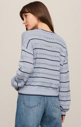 Darby Stripe Sweater - Skyline