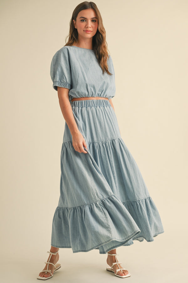 Pippa Denim Tiered Skirt