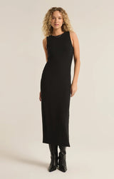 Raewyn Rib Midi Dress - Black