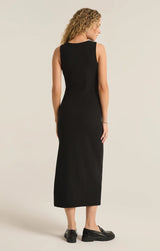 Raewyn Rib Midi Dress - Black