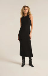 Raewyn Rib Midi Dress - Black