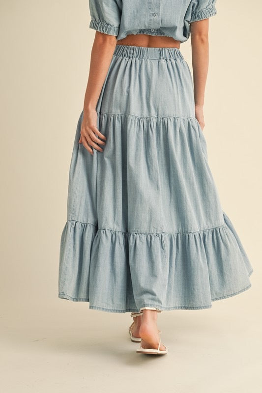 Pippa Denim Tiered Skirt