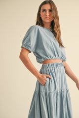 Pippa Denim Tiered Skirt