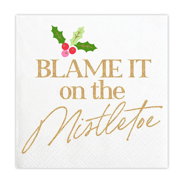 Blame It On the Mistletoe Cocktail Napkin