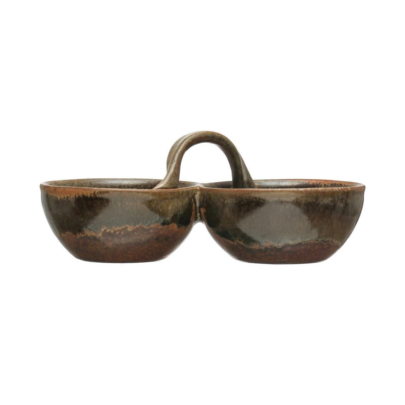 Brown Glazed Stoneware Nut Bowl