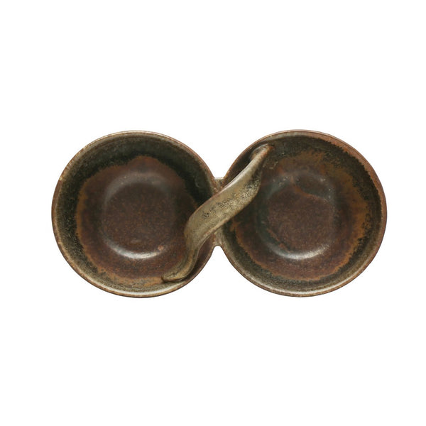Brown Glazed Stoneware Nut Bowl