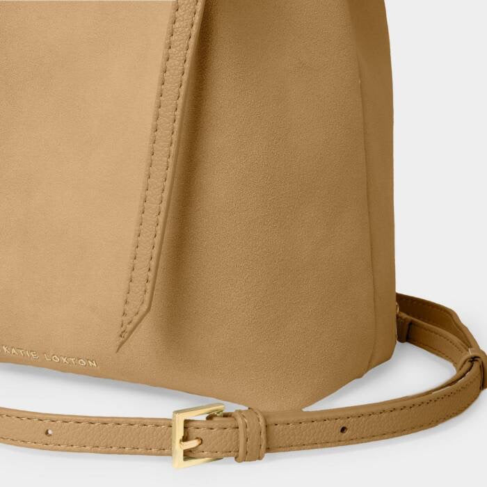Celina Suede Bucket Bag - Camel