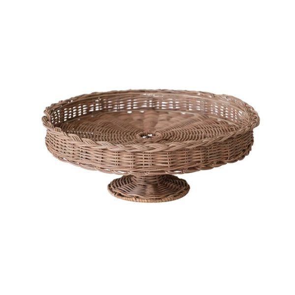Woven Rattan Pedestal