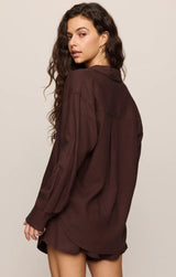 Alfie Button Up Shirt - Chocolate Cherry
