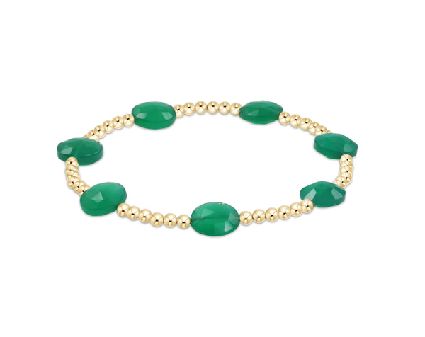 Admire Gold 3mm Bead Bracelet - Green Onyx