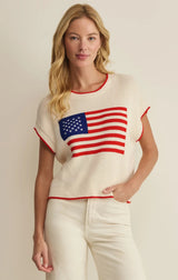 Sleevless Patriot Sweater - Cloud