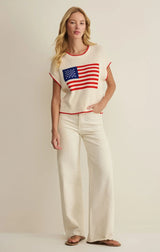 Sleevless Patriot Sweater - Cloud