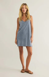 Sloane V Neck Mini Dress - Denim