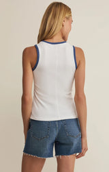 Sirena Contrast Rib Tank - White