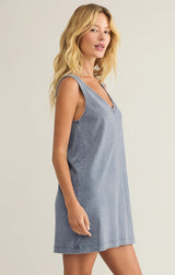 Sloane V Neck Mini Dress - Denim