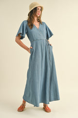 Laney Denim Wrap Dress