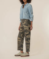 Ashton Wide Leg Barrel Jean - Olive