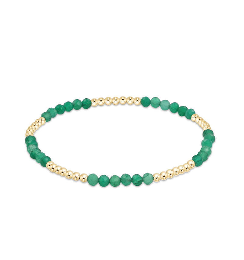 Blissful Pattern 2.5mm Bracelet - Green Onyx