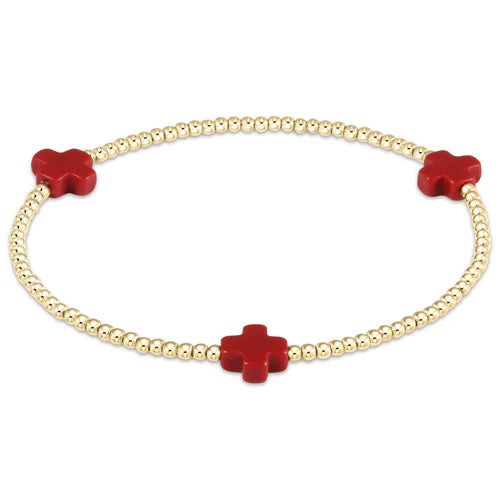 Signature Small Cross 2mm Pattern - Red