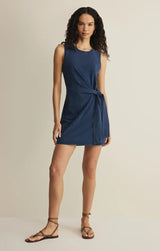 Mattie Jersey Denim Mini Dress - Ocean Air Indigo