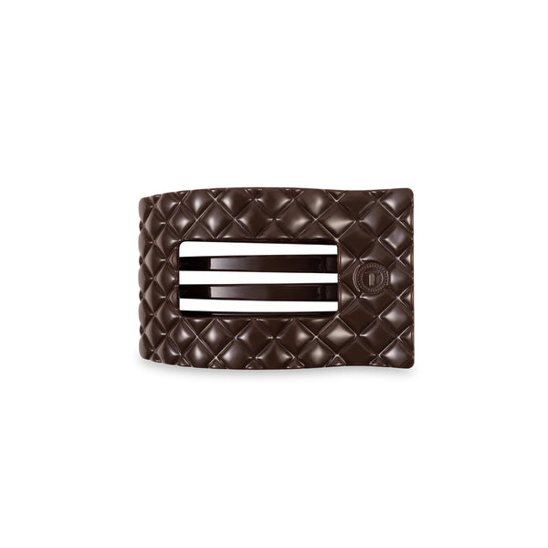 Teleties Truly Taupe Qulited Flat Rectangle Clip - Small