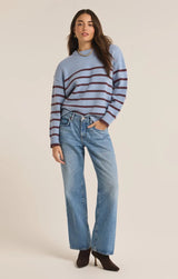 Boyfriends Stripe Sweater - Light Denim