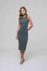 Giselle Knit Midi Dress - Olive