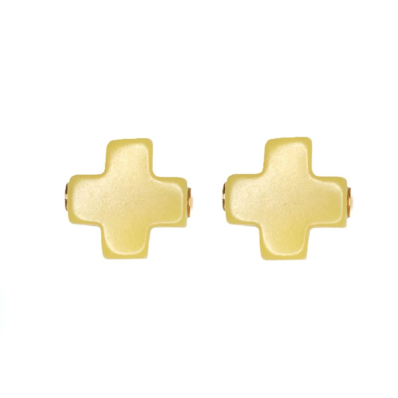 Signature Cross Gold Stud Earrings