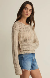 Upland Crochet Sweater - Island Coconut