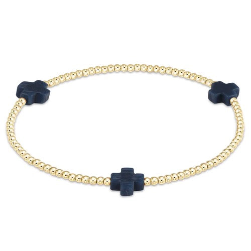 Signature Small Cross 2mm Pattern - Navy