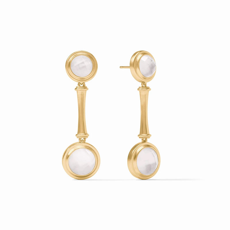 Bamboo Statement Earrings - Iridescent Clear
