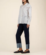 Marissa Eyelet Embroidered Button Up