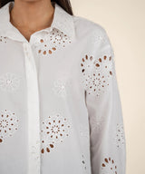 Marissa Eyelet Embroidered Button Up