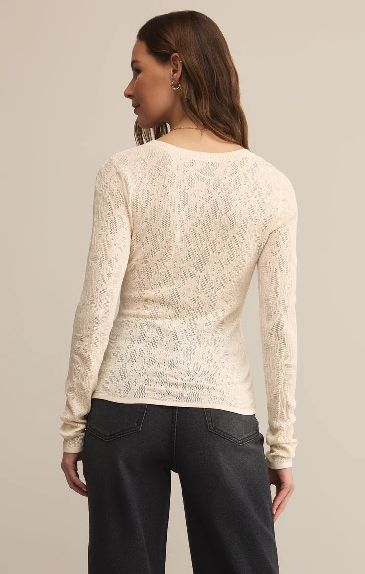 Tibi Scoop Neck Mesh Sweater