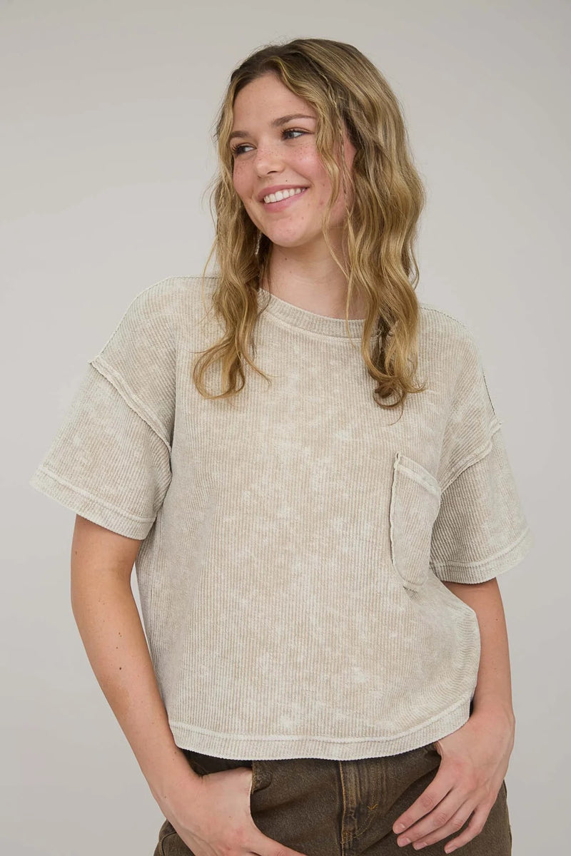 Chloe Ribbed Top - Cream