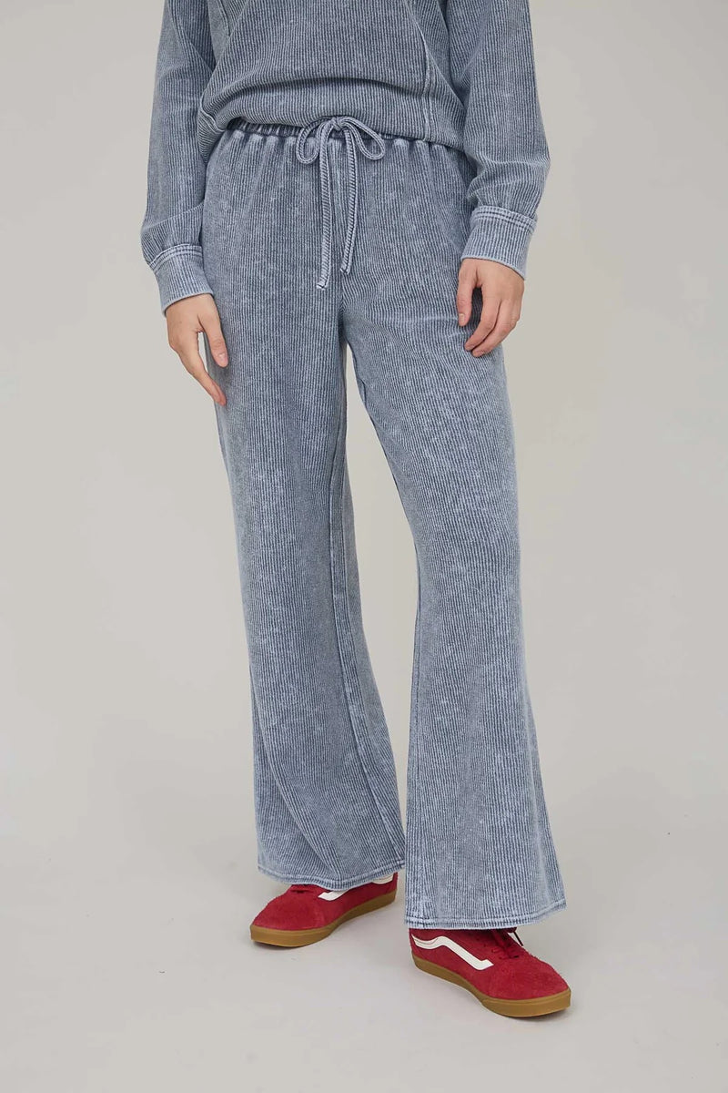 Chloe Ribbed Lounge Pants - Indigo
