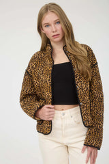 Alexis Quilted Leopard Button Down Jacket