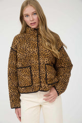 Alexis Quilted Leopard Button Down Jacket