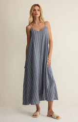 Sandcomber Striped Midi Dress - Indigo