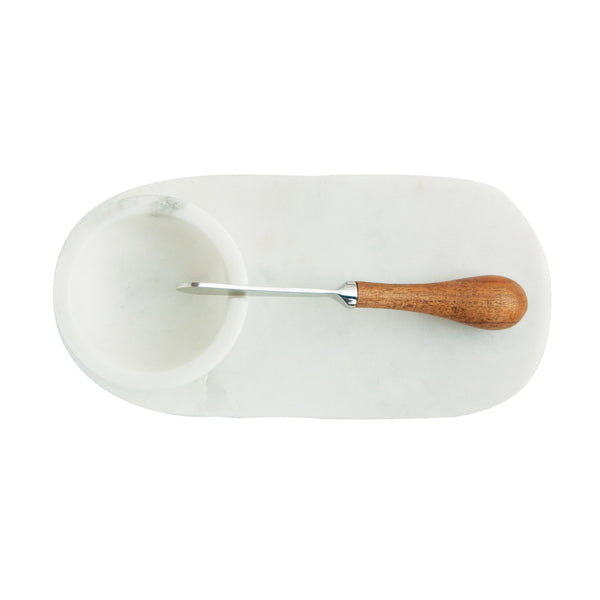 Marble Serving Board, Marble Bowl + Knife