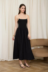 Black Contrast Midi Dress
