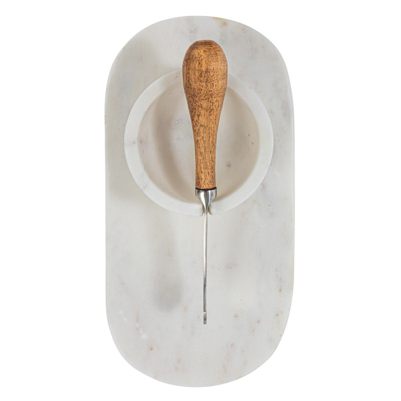 Marble Serving Board, Marble Bowl + Knife