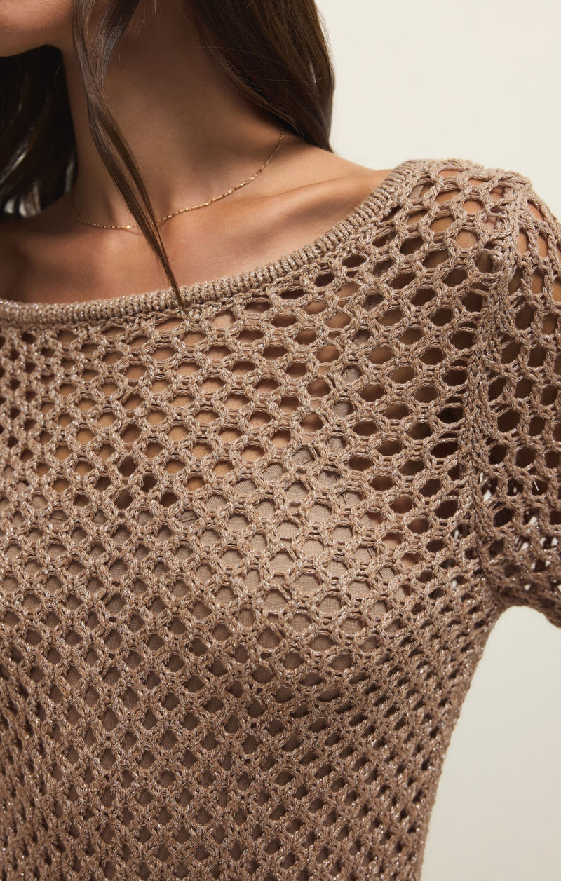 Calabria Shimmer Crochet Dress Medium