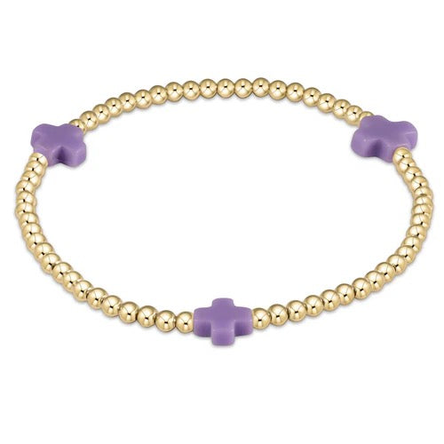 Signature Gold Cross 3mm Pattern - Purple