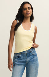 Sirena Color Blocked Rib Tank - Pineapple