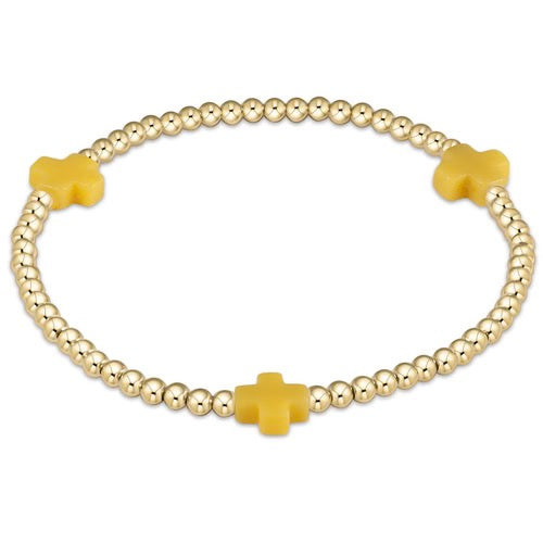 Signature Gold Cross 3mm Pattern - Canary