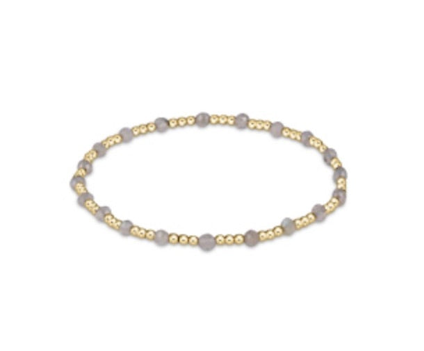 Gemstone Gold Sincerity Pattern 3mm Bracelet - Labradorite