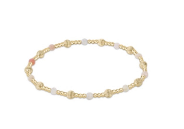 Dignity Sincerity Pattern 4mm Bracelet - Pink Opal