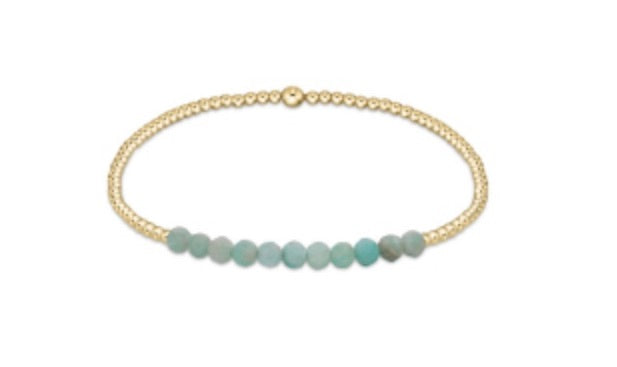 Gold Bliss 2mm Bracelet - Amazonite