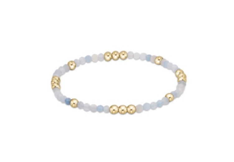 Worthy Pattern 3mm Bracelet - Aquamarine